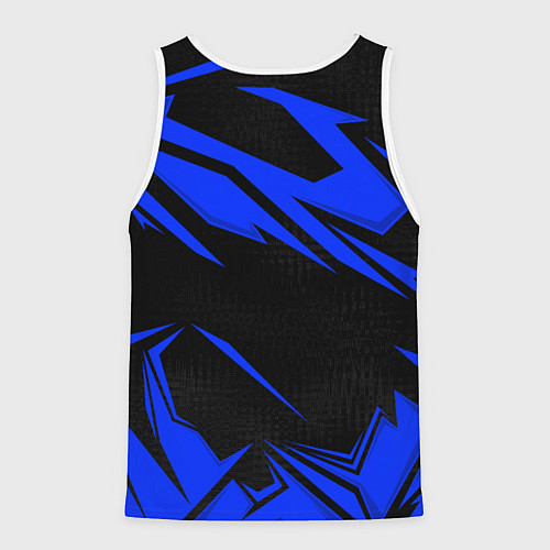 Мужская майка без рукавов Блюлок - синяя абстракция / 3D-Белый – фото 2