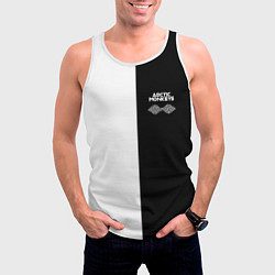 Майка-безрукавка мужская Arctic Monkeys - черное и белое, цвет: 3D-белый — фото 2