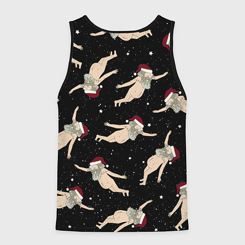 Мужская майка без рукавов Рик и Морти новогодний паттерн / 3D-Черный – фото 2