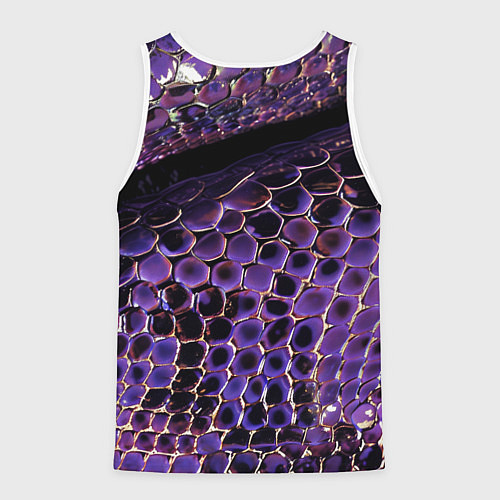 Мужская майка без рукавов Фиолетовая кожа змеи / 3D-Белый – фото 2