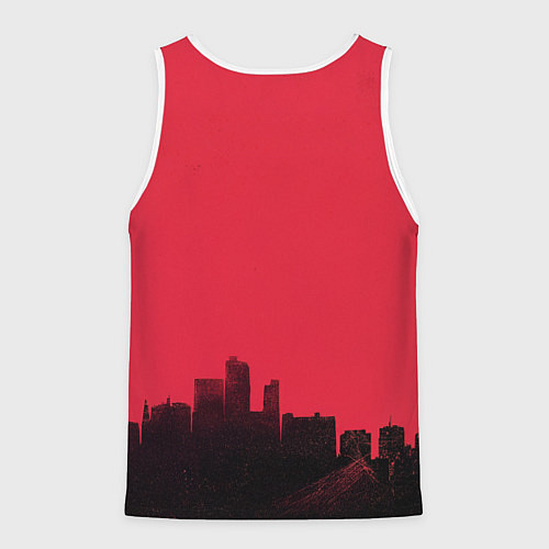 Мужская майка без рукавов Godzilla destroys the city / 3D-Белый – фото 2