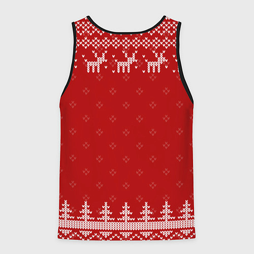 Мужская майка без рукавов Новогодний PUBG с оленями / 3D-Черный – фото 2