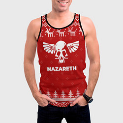 Майка-безрукавка мужская Новогодний Nazareth с оленями, цвет: 3D-черный — фото 2