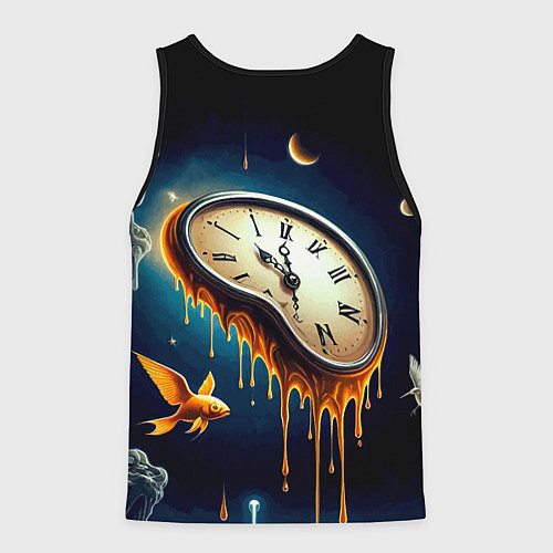 Мужская майка без рукавов Течение времени - сюрреализм / 3D-Черный – фото 2