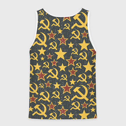 Мужская майка без рукавов Серп и Молот - СССР / 3D-Белый – фото 2