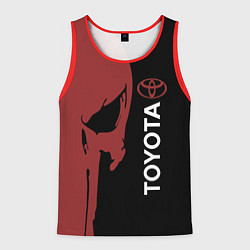 Майка-безрукавка мужская Toyota и череп, цвет: 3D-красный