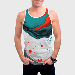 Майка-безрукавка мужская Эбру красочная абстракция, цвет: 3D-белый — фото 2