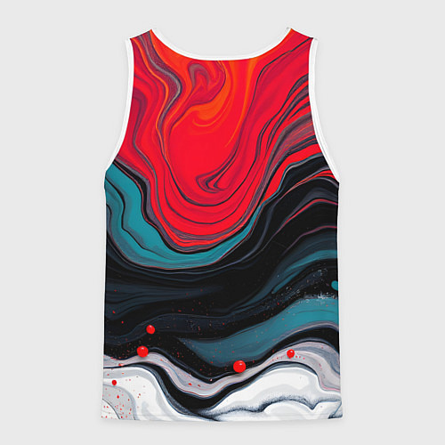 Мужская майка без рукавов Абстракция эбру / 3D-Белый – фото 2