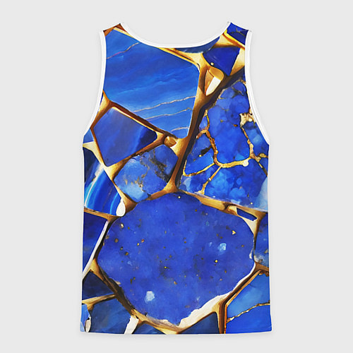Мужская майка без рукавов A gold mineral in a blue stone / 3D-Белый – фото 2
