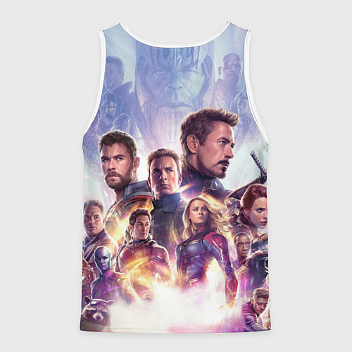 Мужская майка без рукавов Мстители пережившие щелчок Таноса / 3D-Белый – фото 2