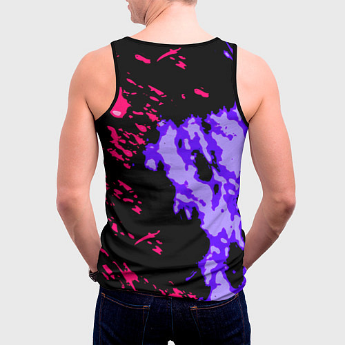 Мужская майка без рукавов Linkin park огненные краски / 3D-Черный – фото 4