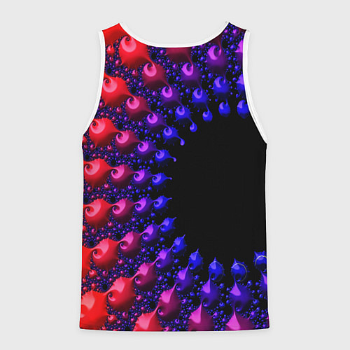 Мужская майка без рукавов Неоновая абстракция фрактал / 3D-Белый – фото 2
