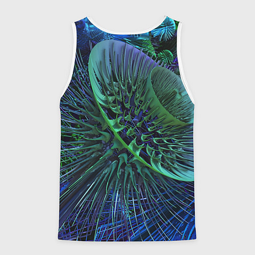 Мужская майка без рукавов Фрактальный узор шипы / 3D-Белый – фото 2
