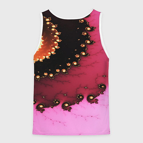 Мужская майка без рукавов Фрактал узор розовый / 3D-Белый – фото 2