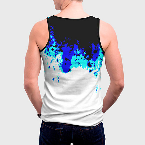 Мужская майка без рукавов Синяя кровь андроида / 3D-Черный – фото 4