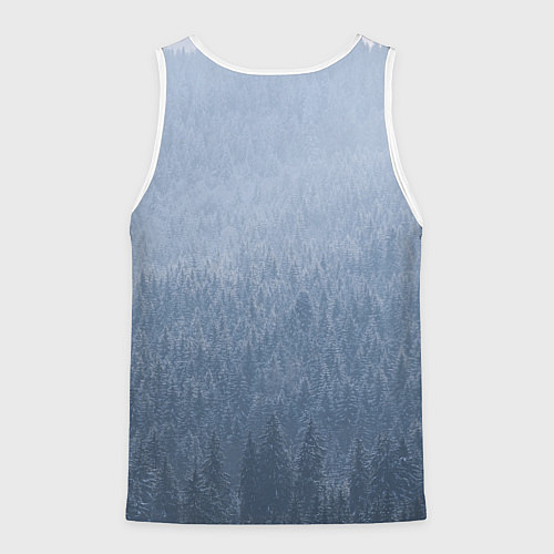 Мужская майка без рукавов Обережный компас рун и северный лес / 3D-Белый – фото 2