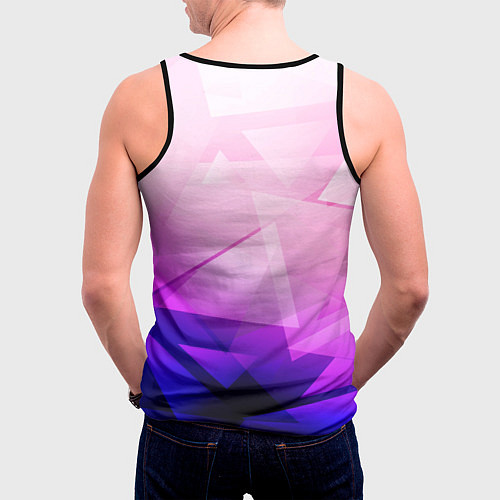 Мужская майка без рукавов Неоновая геометрия осколки / 3D-Черный – фото 4