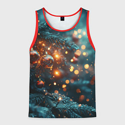 Мужская майка без рукавов Елочные шары и боке
