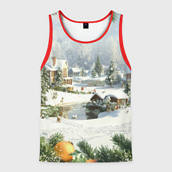 Мужская майка без рукавов Рождественская атмосфсра