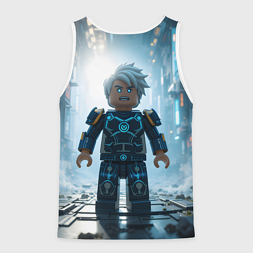 Мужская майка без рукавов Роблокс электрический / 3D-Белый – фото 2