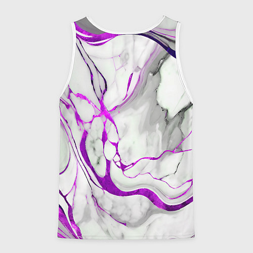Мужская майка без рукавов Фиолетово-белый мрамор / 3D-Белый – фото 2