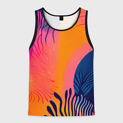 Майка-безрукавка мужская Векторная абстракция с растениями - нейросеть, цвет: 3D-черный