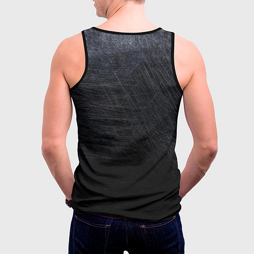 Мужская майка без рукавов Батя - тёмная сталь / 3D-Черный – фото 4