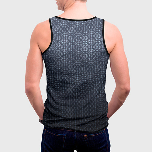 Мужская майка без рукавов Тёмный серо-синий градиент текстурированный с узор / 3D-Черный – фото 4