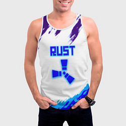 Майка-безрукавка мужская Rust неоновые краски, цвет: 3D-белый — фото 2