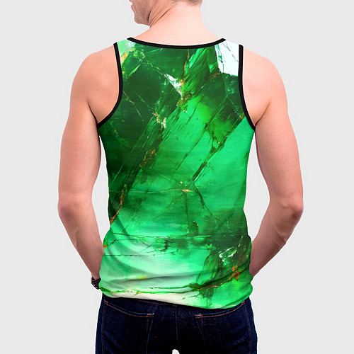 Мужская майка без рукавов Зелёное треснувшее стекло / 3D-Черный – фото 4