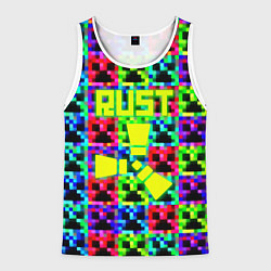 Майка-безрукавка мужская Minecraft x rust, цвет: 3D-белый