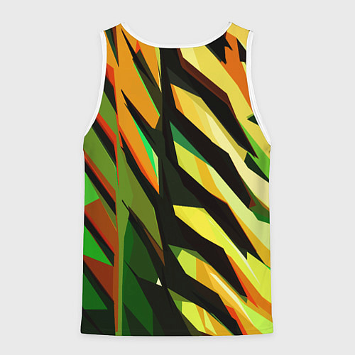 Мужская майка без рукавов Чёрно-жёлтая абстракция / 3D-Белый – фото 2