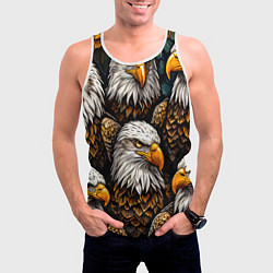 Майка-безрукавка мужская Белоголовые орлы, цвет: 3D-белый — фото 2