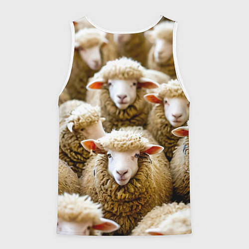 Мужская майка без рукавов Стадо овец / 3D-Белый – фото 2