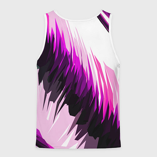 Мужская майка без рукавов Чёрно-розовые острые полосы на белом фоне / 3D-Белый – фото 2
