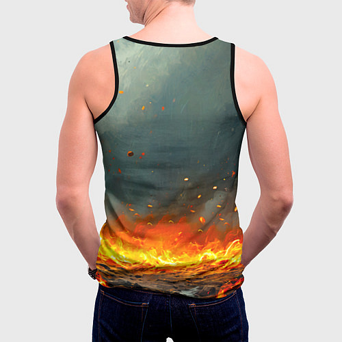 Мужская майка без рукавов Гусь в огне / 3D-Черный – фото 4