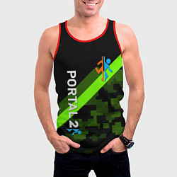 Майка-безрукавка мужская Portal camo steel geometry, цвет: 3D-красный — фото 2