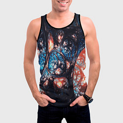 Майка-безрукавка мужская Абстрактные фракталы узор, цвет: 3D-черный — фото 2