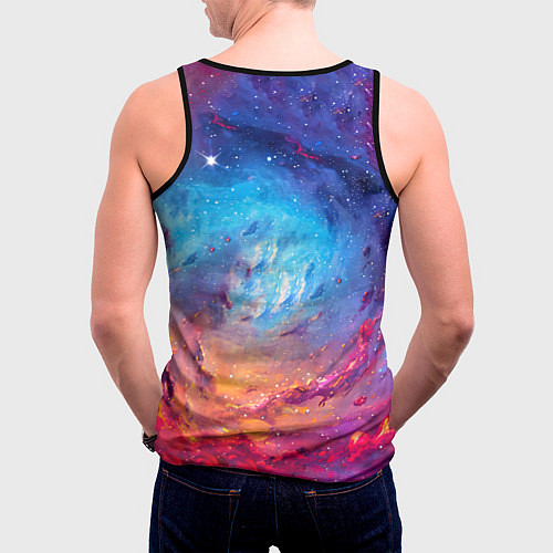 Мужская майка без рукавов Черный ворон на фоне космоса / 3D-Черный – фото 4