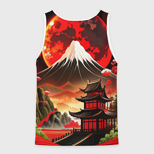 Мужская майка без рукавов Коллаж Японской природы / 3D-Белый – фото 2