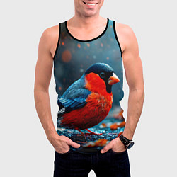 Майка-безрукавка мужская Обыкновенный снегирь, цвет: 3D-черный — фото 2