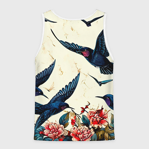 Мужская майка без рукавов Стая ласточек / 3D-Белый – фото 2