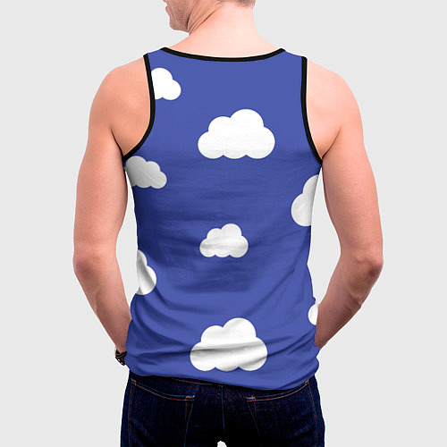 Мужская майка без рукавов Легкие облака / 3D-Черный – фото 4