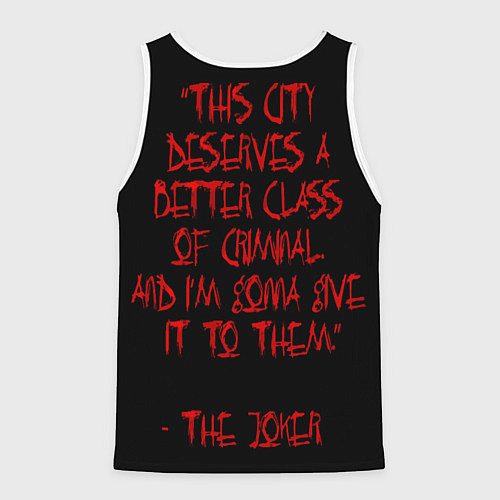 Мужская майка без рукавов Joker - хит леджер / 3D-Белый – фото 2