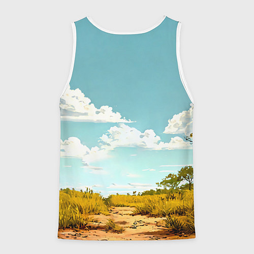 Мужская майка без рукавов Страус в природе / 3D-Белый – фото 2