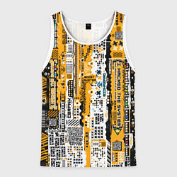 Мужская майка без рукавов Cyberpunk pattern yellow