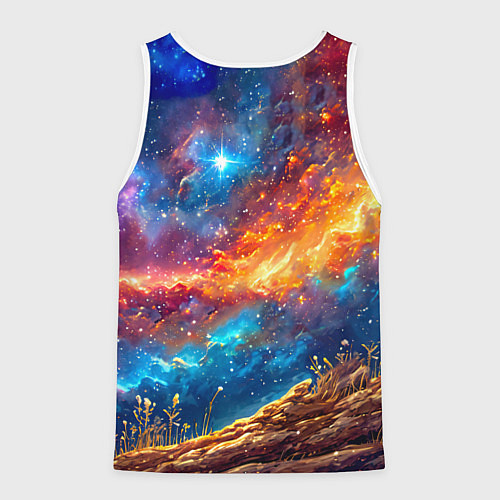 Мужская майка без рукавов Пеликан в космосе / 3D-Белый – фото 2