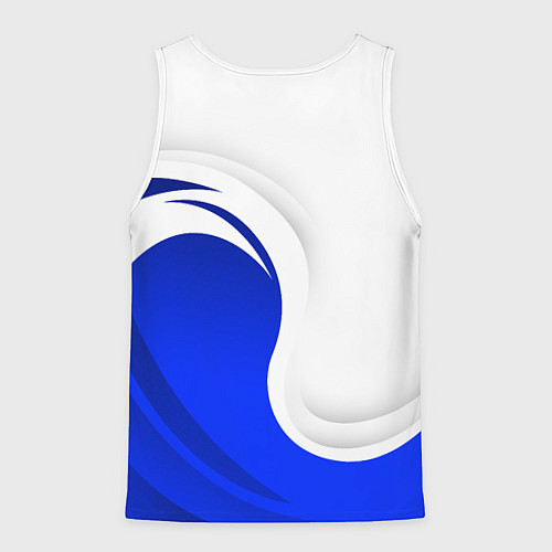 Мужская майка без рукавов Герб России - белый и синий / 3D-Белый – фото 2