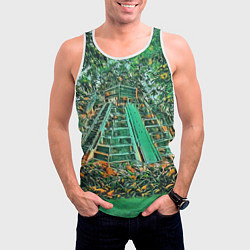 Майка-безрукавка мужская Башня в джунглях, цвет: 3D-белый — фото 2