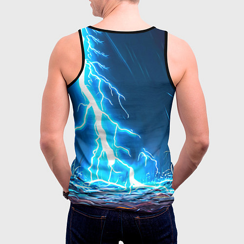 Мужская майка без рукавов Гусь и разряд молнии / 3D-Черный – фото 4